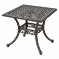 Mesa de jardín cuadrada 76 x 76 x 73 cm de metal negro estilo clásico