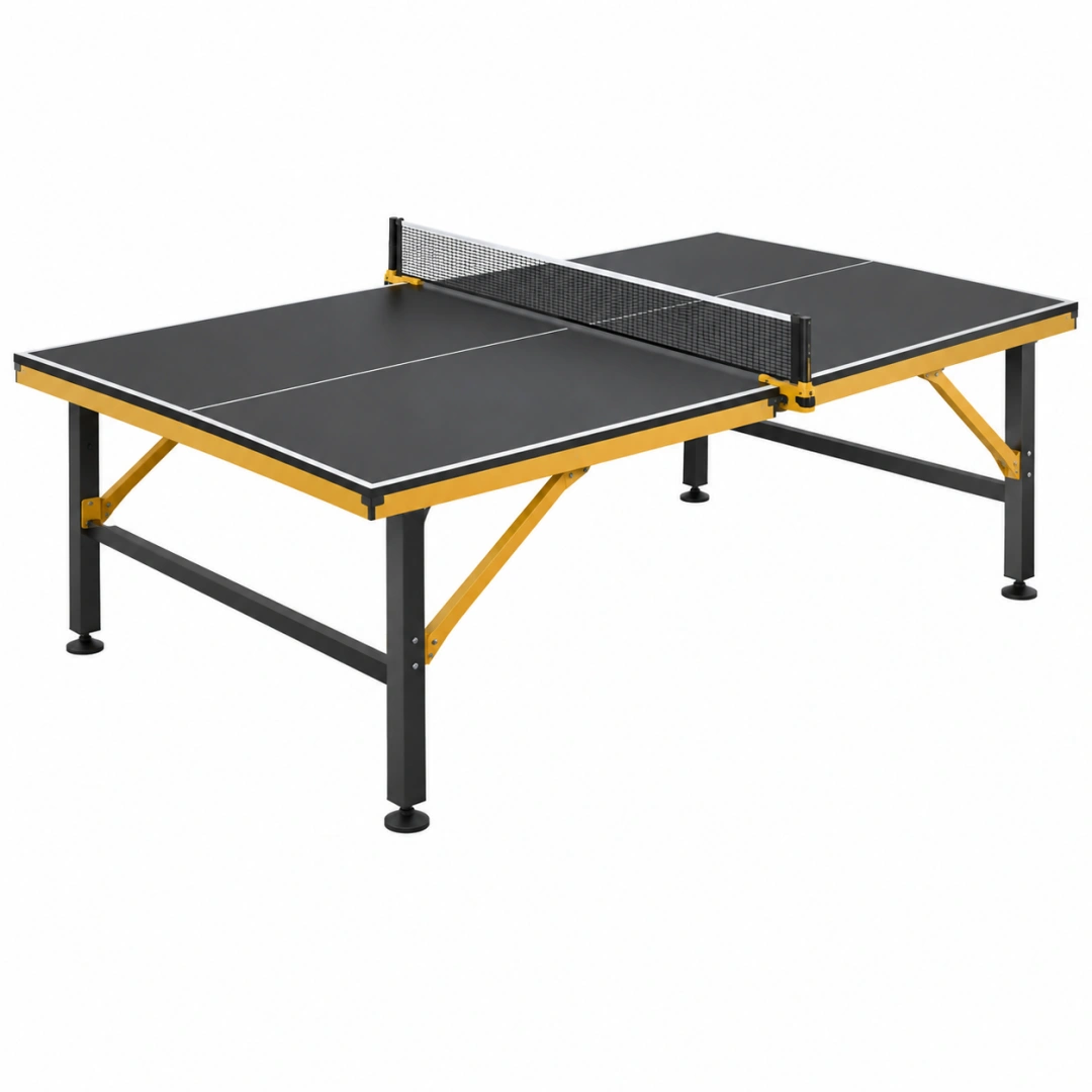 Mesa de tenis de mesa 274 x 152.5 x 76 cm de acero negro y amarillo con red